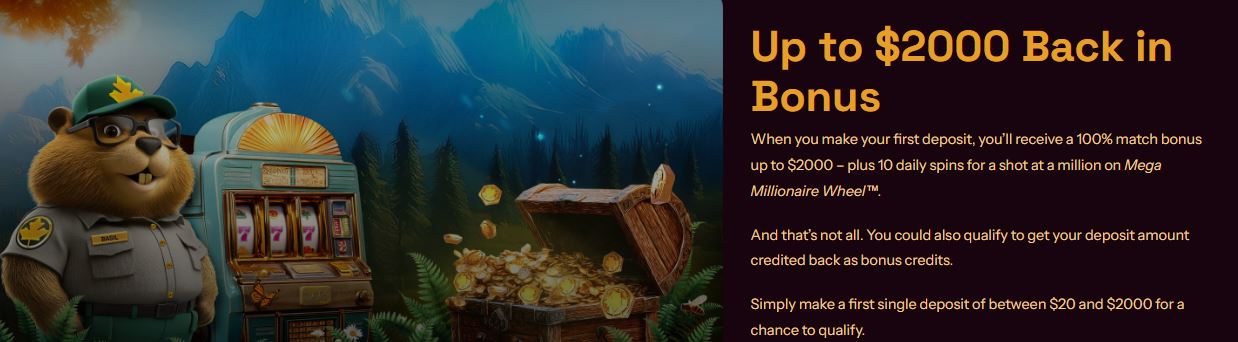 Get cashback bonus on first deposit at casino